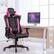 Angle. Costway - Massage Gaming Chair with Headrest - Pink and Black.