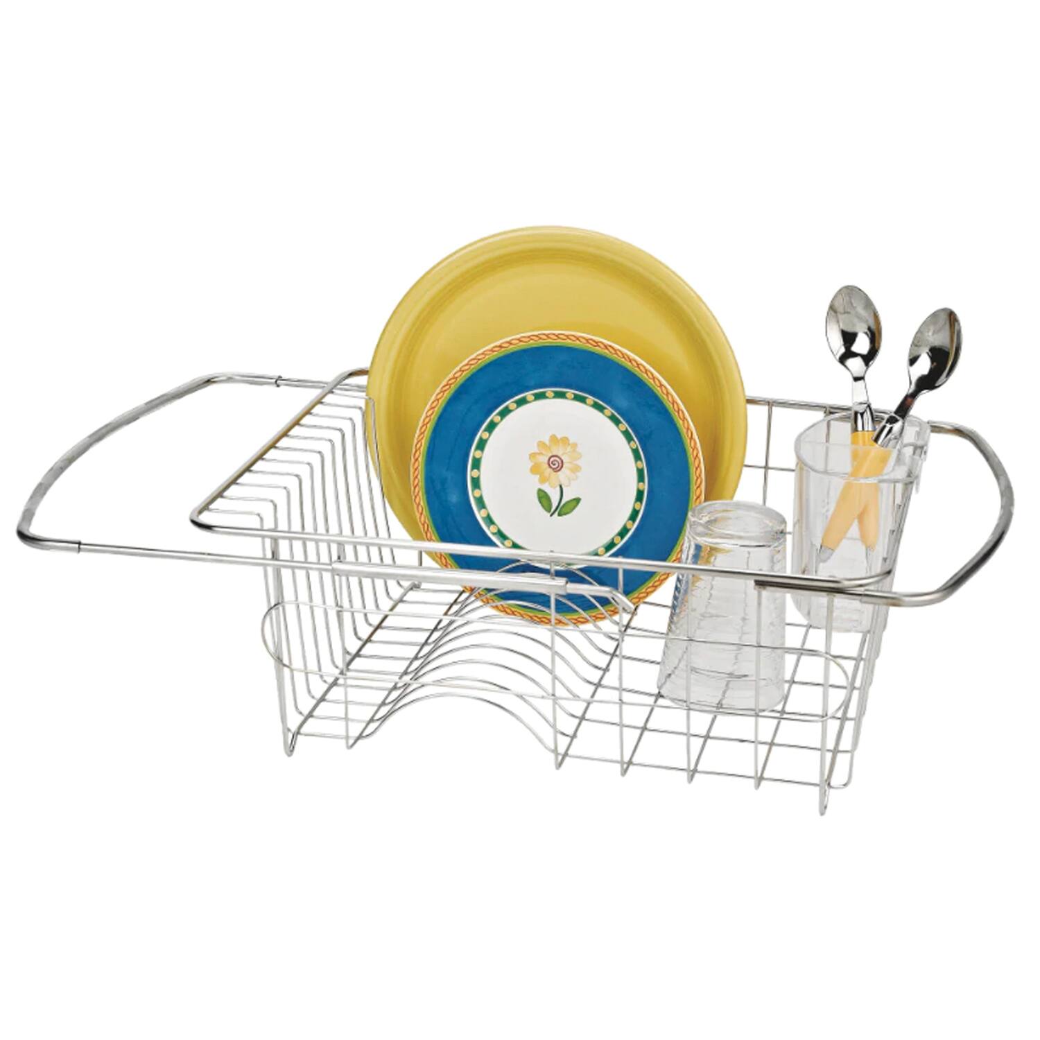 Alt View 1. Better Houseware - Adjustable Over-the-Sink Stainless Steel Dish Drainer - Stainless Steel.
