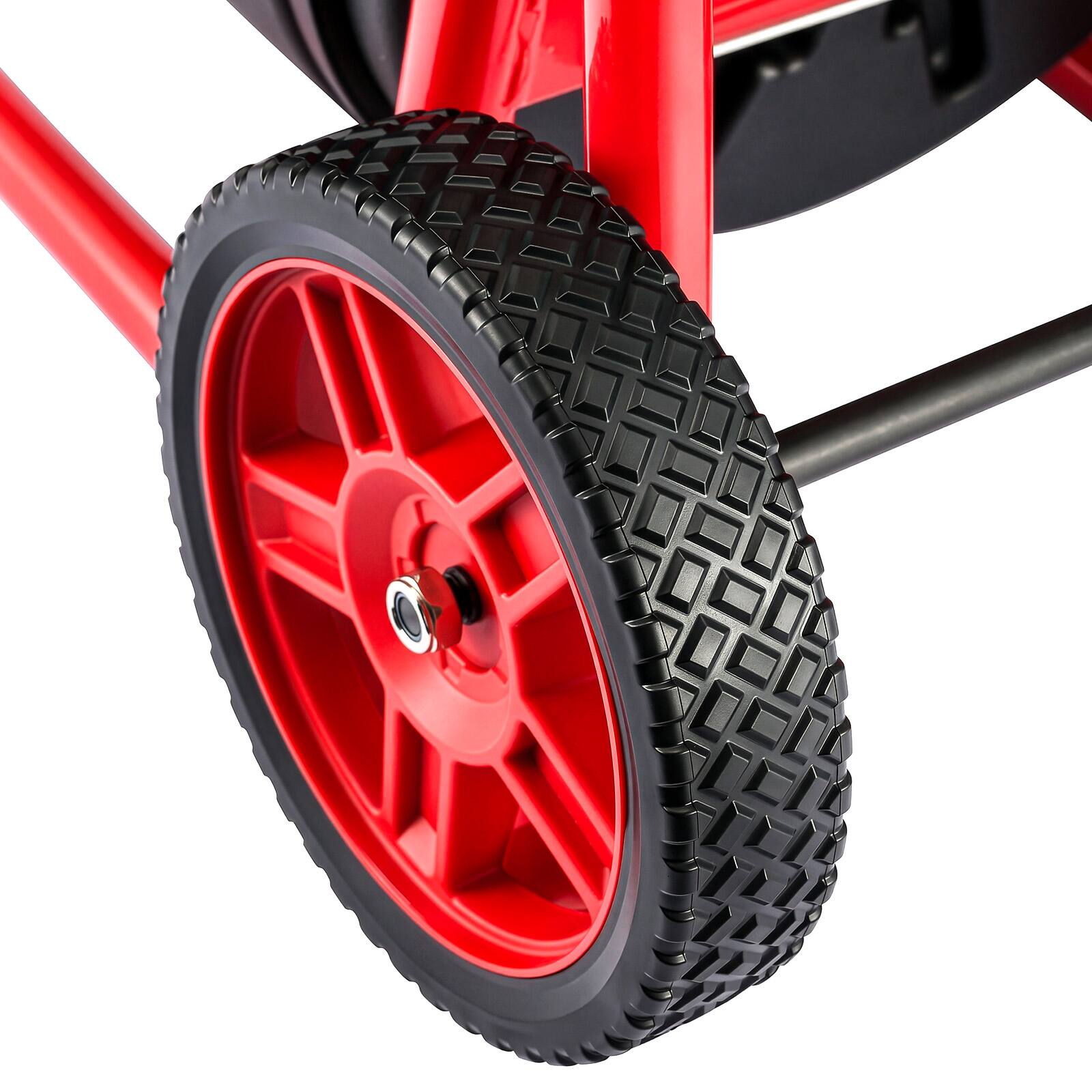 Alt View 7. Winado - 100 FT x 3/8 Inch Drain Cleaner Machine Auger Cleaning Auto Feed with Wheels, 8 Cutters, Gloves, Foot Switch for Drains - Red & Black.