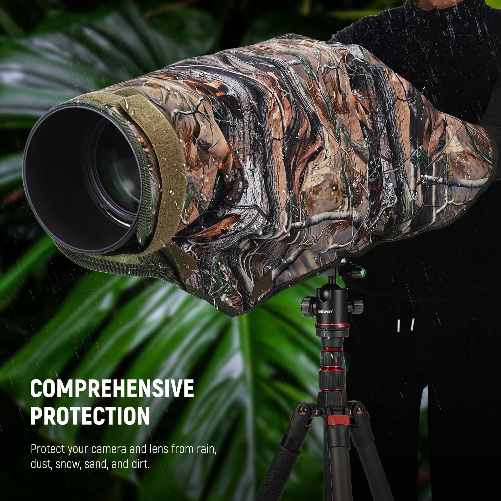 COMPREHENSIVE PROTECTION  
Protect your camera and lens from rain, dust, snow, sand, and dirt.