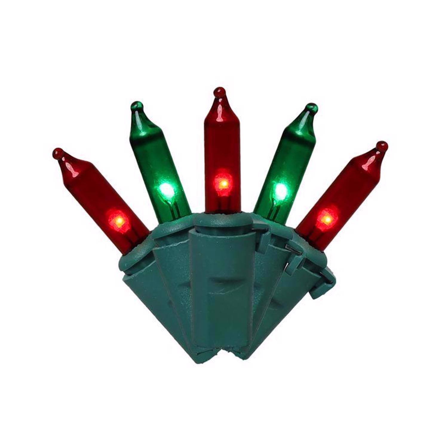 Left. Celebrations - Celebrations Classic LED T5 Green/Red 100 ct String Christmas Lights 24.75 ft..