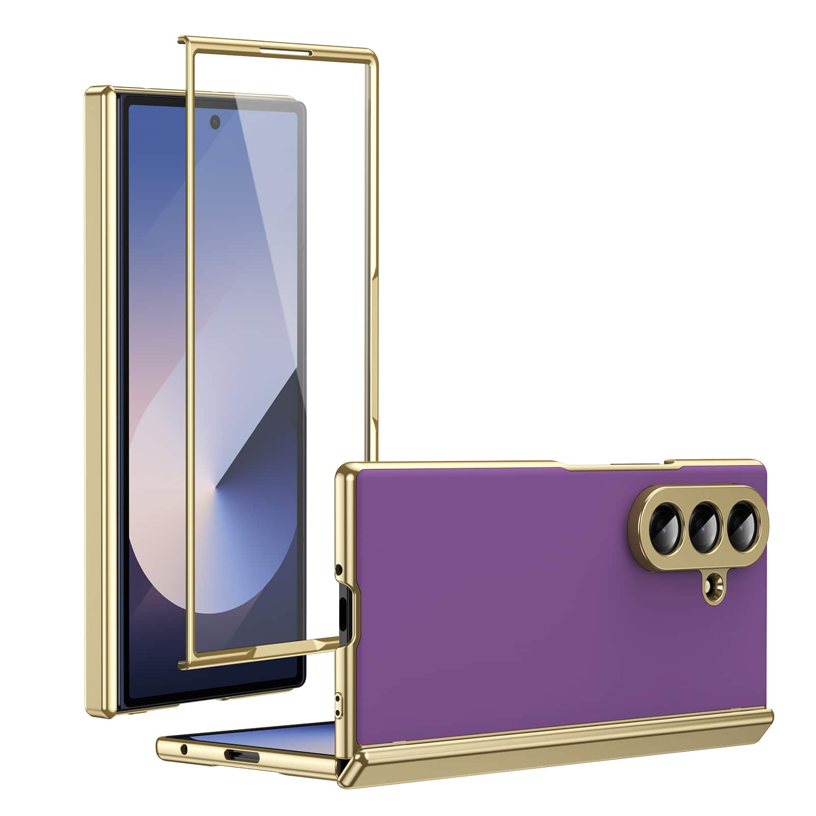 Dteck - for Samsung Galaxy Z Fold8 Ultra Matte Case with Built-in Screen Protector Hinge Protection Shockproof Hard PC Cover - Purple price history on PriceWatchPro