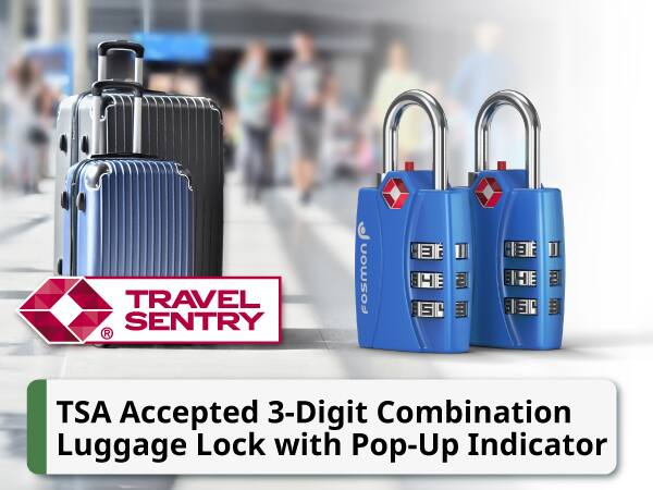 TRAVEL SENTRY R Fosmon TSA Accepted 3-Digit Combination Luggage Lock with Pop-Up Indicator