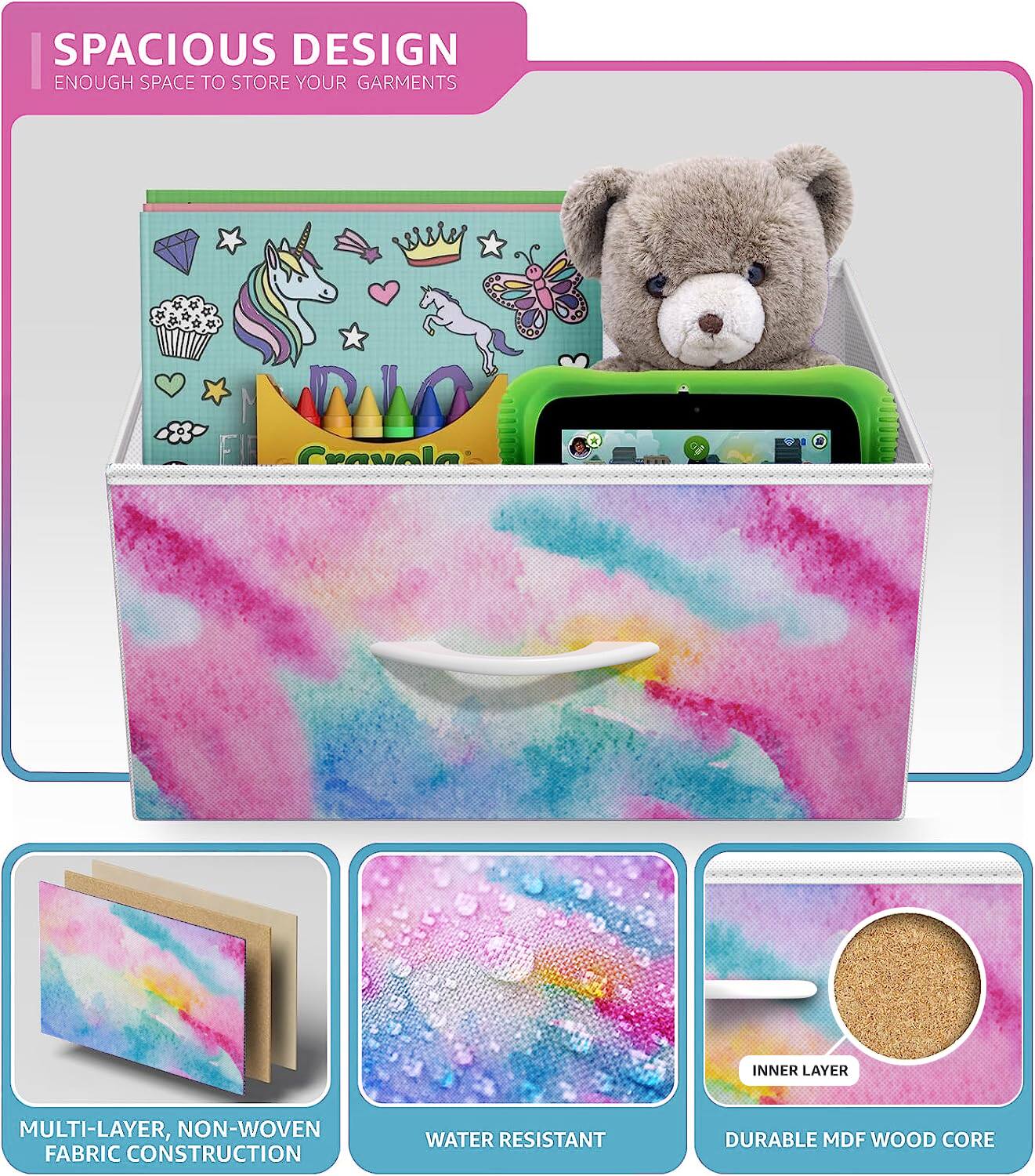 SPACIOUS DESIGN  
ENOUGH SPACE TO STORE YOUR GARMENTS  

MULTI-LAYER, NON-WOVEN FABRIC CONSTRUCTION  
WATER RESISTANT  
DURABLE MDF WOOD CORE