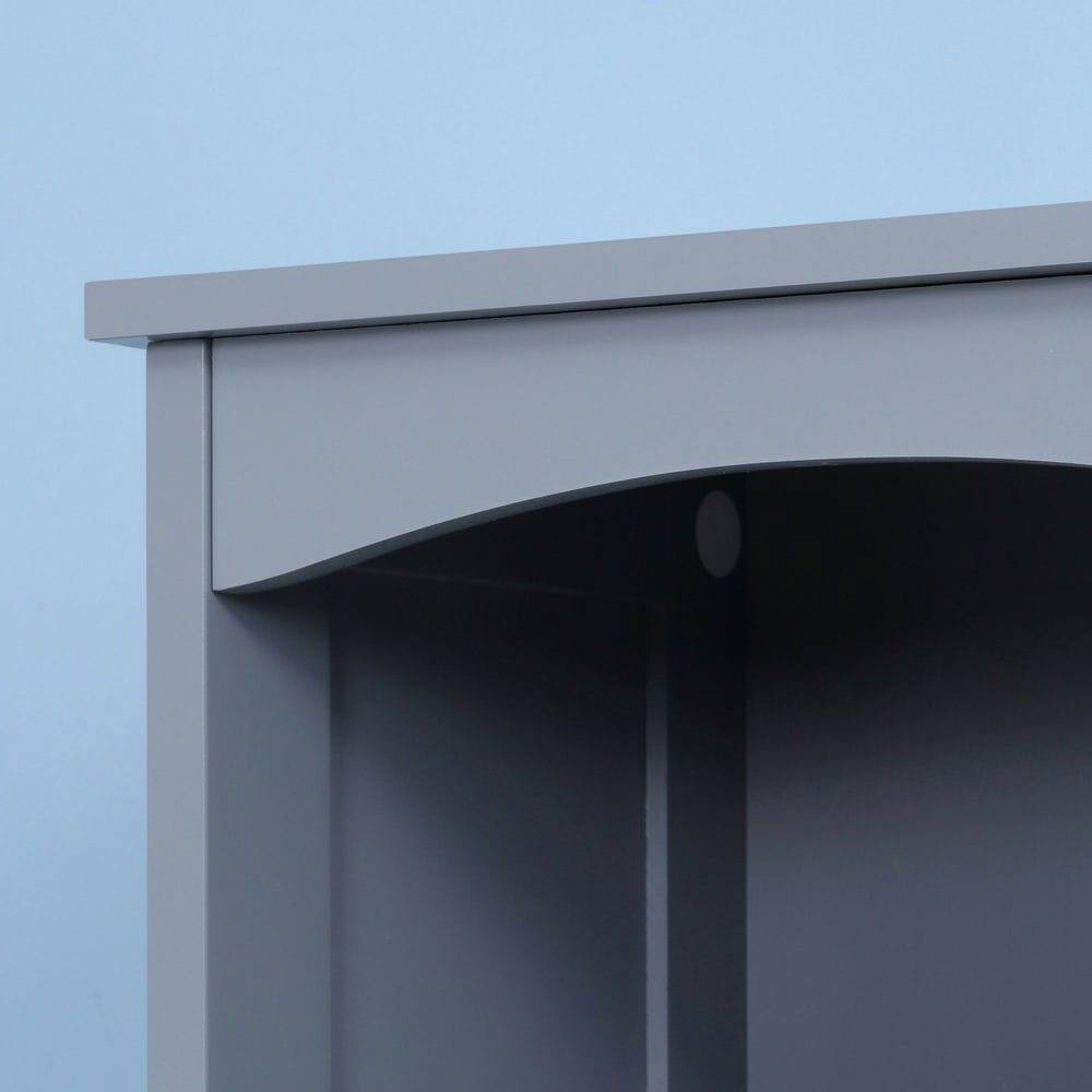Alt View 3. Kadyn - Bathroom Cabinet, Narrow Storage Unit, Floor Cabinet for Bathroom, Living Room, Entryway, Kitchen, Gray - Gray.