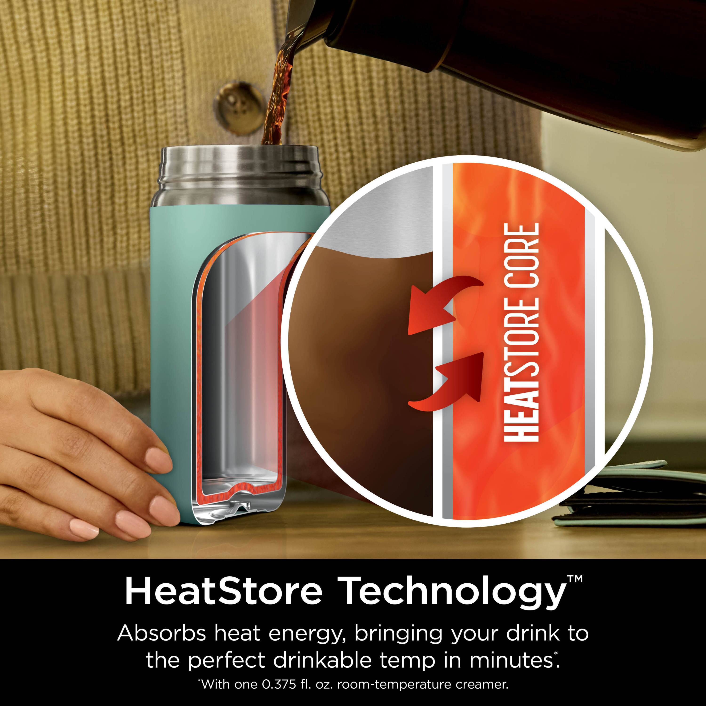 HeatStore Technology™  
Absorbs heat energy, bringing your drink to the perfect drinkable temp in minutes*  
*With one 0.375 fl. oz. room-temperature creamer.