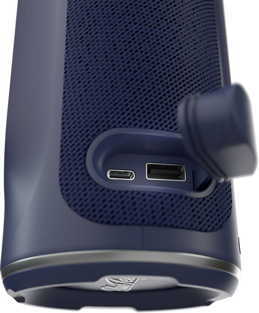 Alt View 3. Blue Tees - Player +GPS Golf Portable Bluetooth Speaker with Magnetic Strip and Power Bank - Navy.