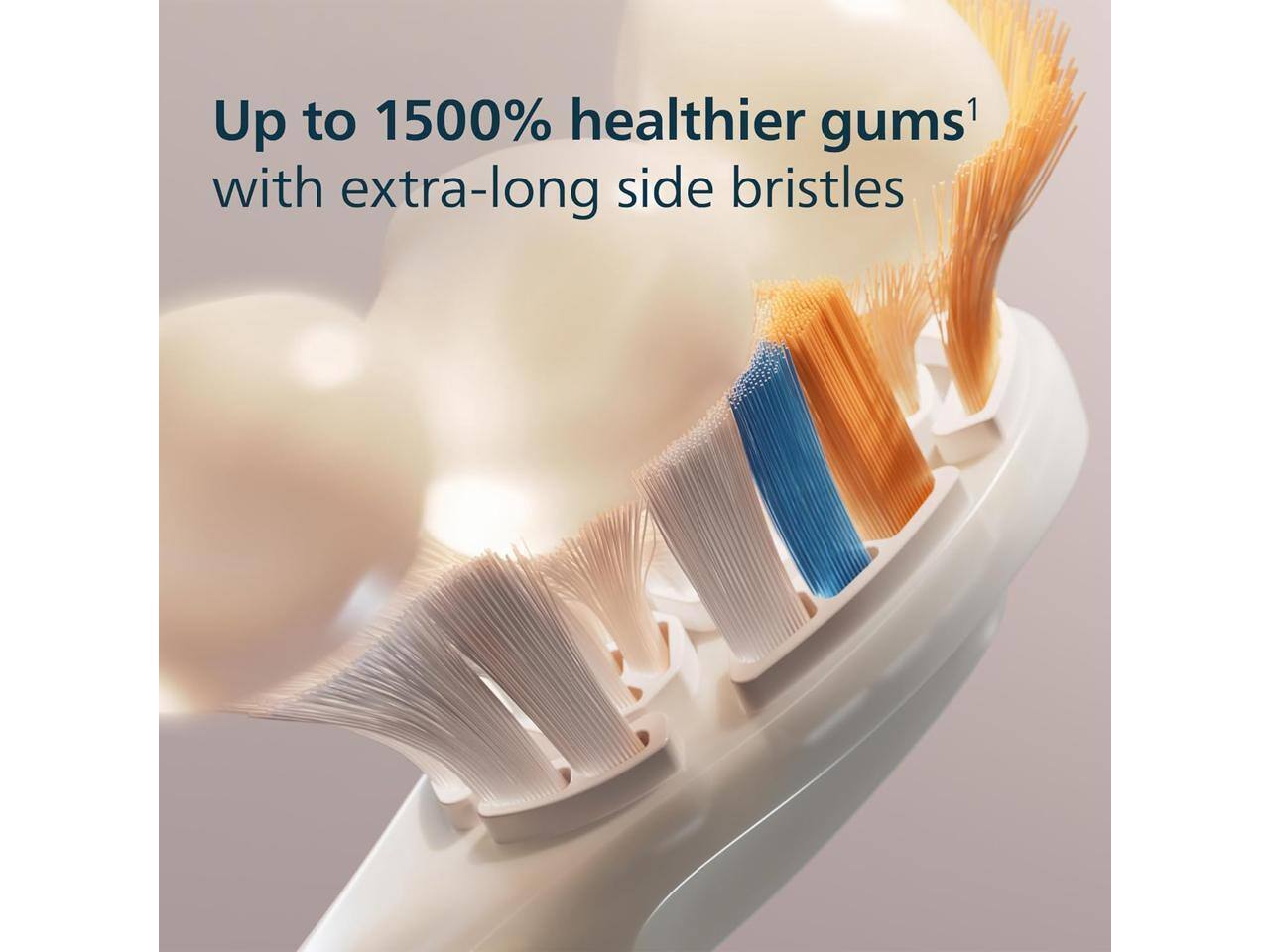 Up to 1500% healthier gums¹ with extra-long side bristles