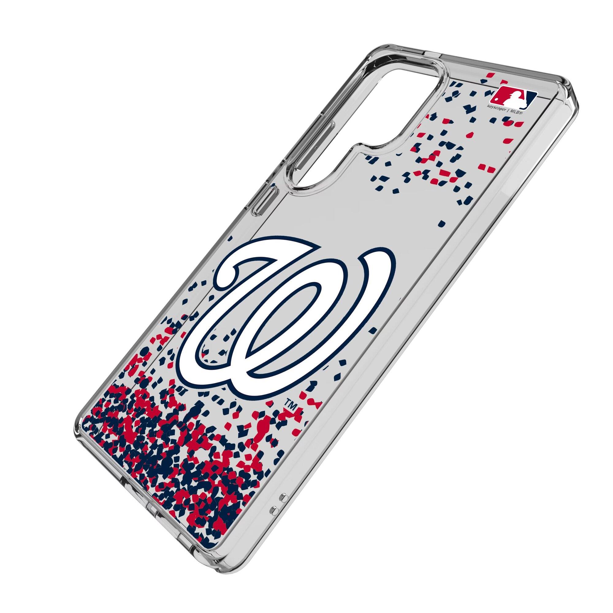 Alt View 1. Keyscaper - Washington Nationals Galaxy S8 Confetti Design Clear Case - S22 - Multicolor.