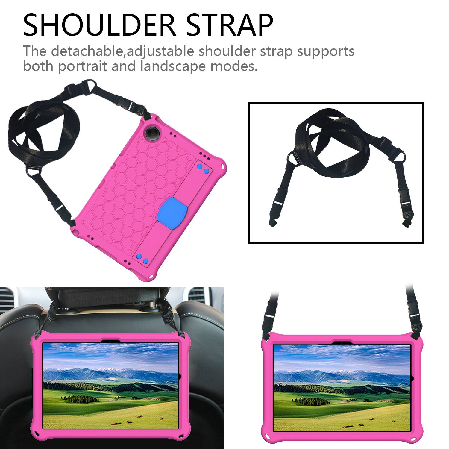 SHOULDER STRAP

The detachable, adjustable shoulder strap supports both portrait and landscape modes.