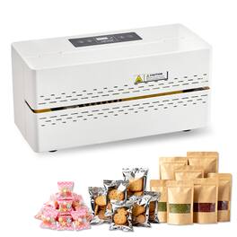 VEVOR - Continuous Sealing Machine, 0.32-0.47 in Seal Width, Automatic Continuous Band Sealer with Digital Temperature Control - White