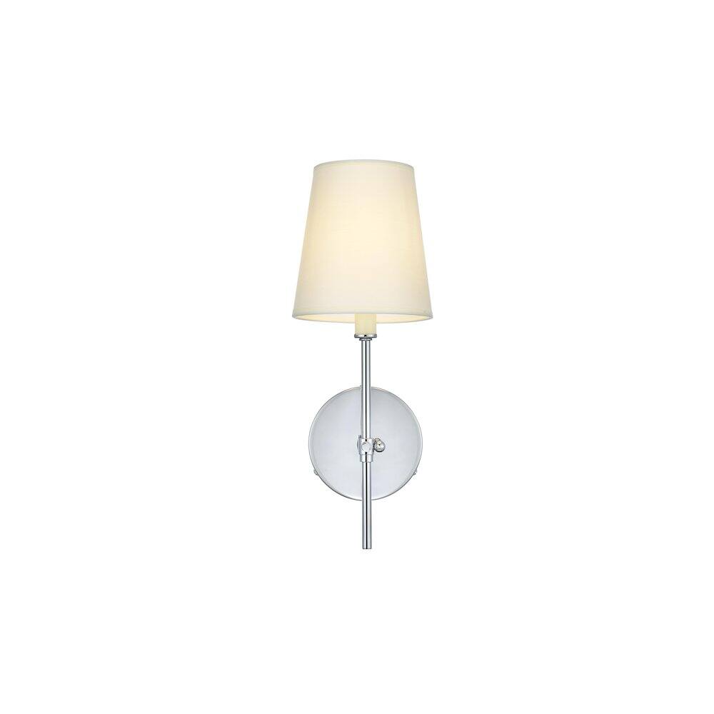 Left. Living District - Mel 5.5 inch Wall Sconce in Chrome - Chrome And White.