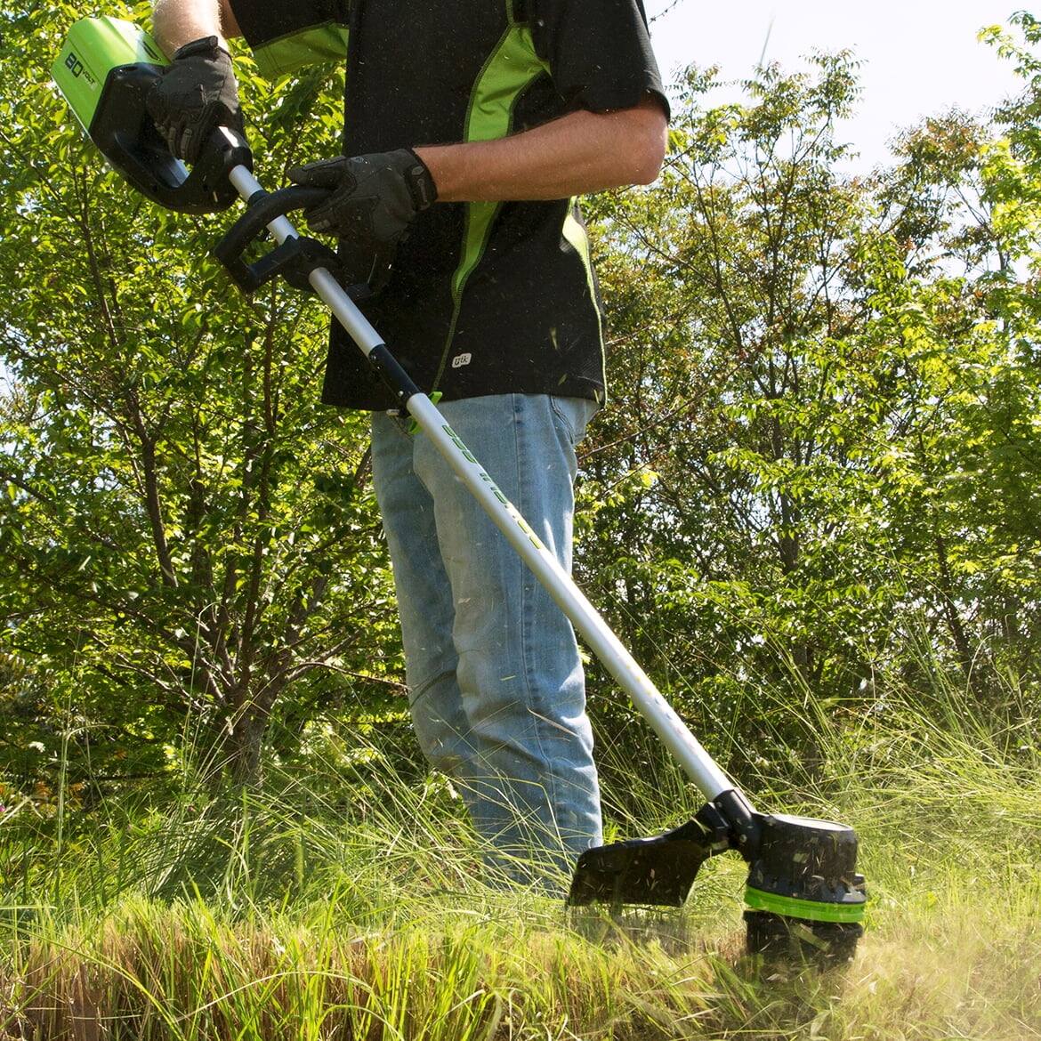 Alt View 1. Greenworks - Greenworks 80V 16" Cordless String Trimmer with 2.0 Ah Battery & Charger 2100102VT - Green.