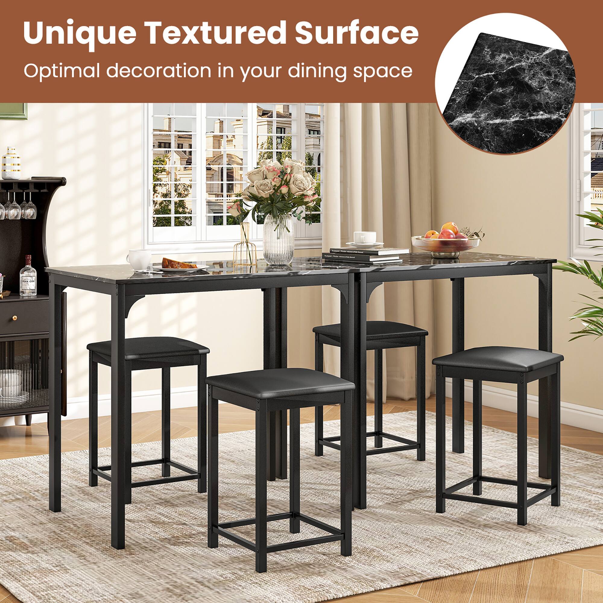 Unique Textured Surface  
Optimal decoration in your dining space
