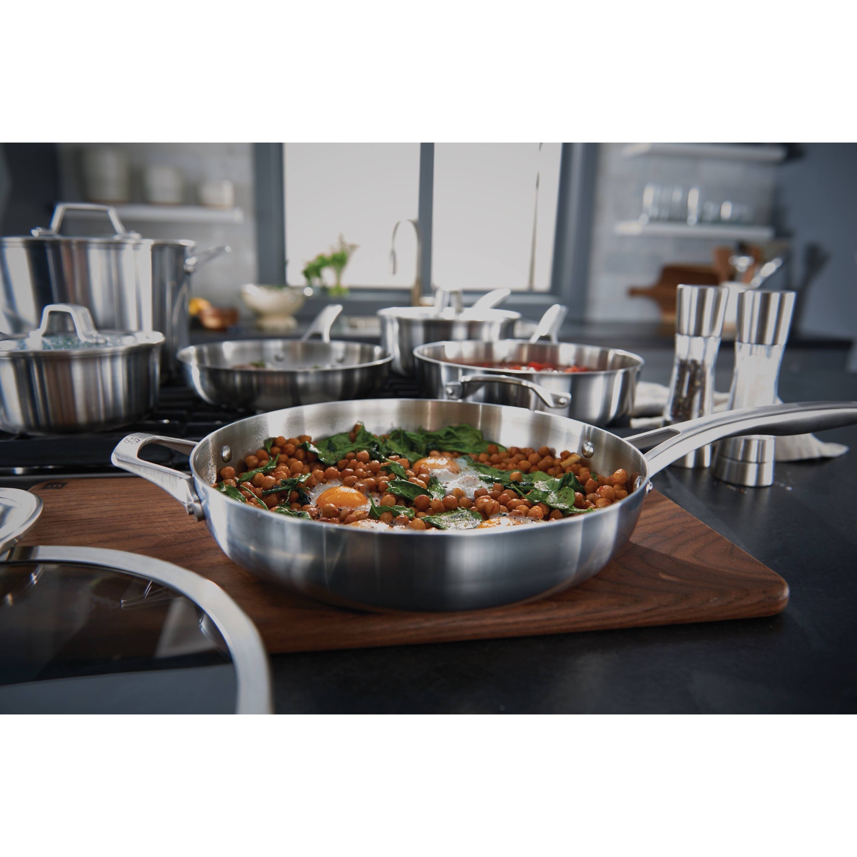 Alt View 5. Calphalon - Premier™ Stainless Steel 11-Piece Set - Stainless Steel.