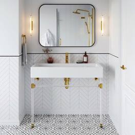 Modway - Redeem Wall-Mount Bathroom Vanity Basin Included - Clear White