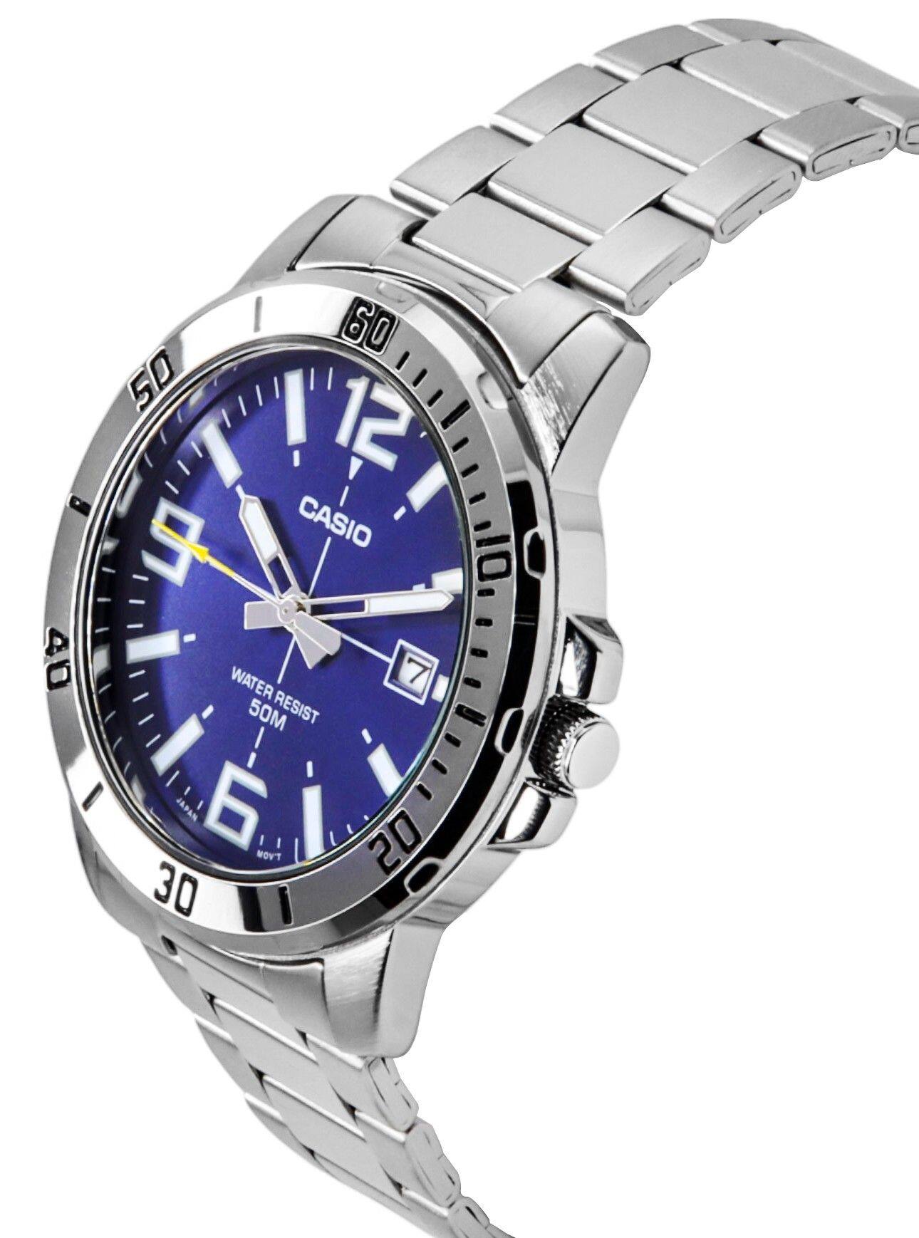 Casio Enticer Analog Stainless Steel Dial Quartz MTP VD01D 2BV