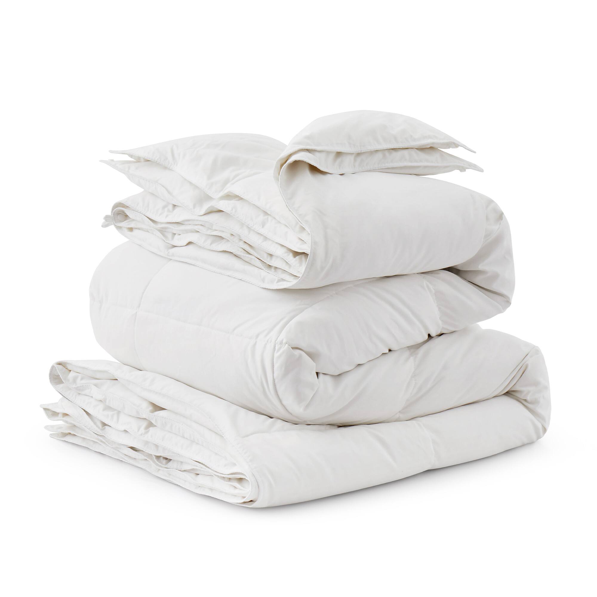 Alt View 3. Puredown - Puredown 3-in-1 800FP 90% Down Comforter with 400 TC Cotton Shell, All Season Detachable Duvet Insert, Full/Queen - White.