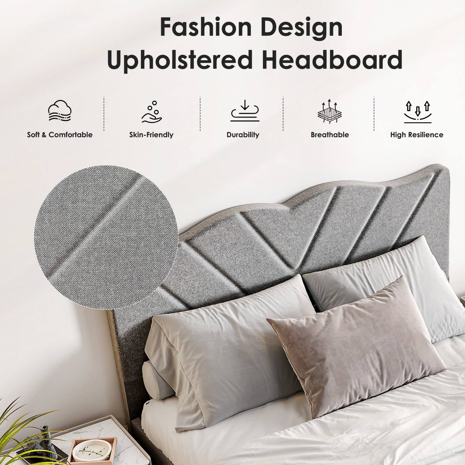 Fashion Design Upholstered Headboard

- Soft & Comfortable
- Skin-Friendly
- Durability
- Breathable
- High Resilience