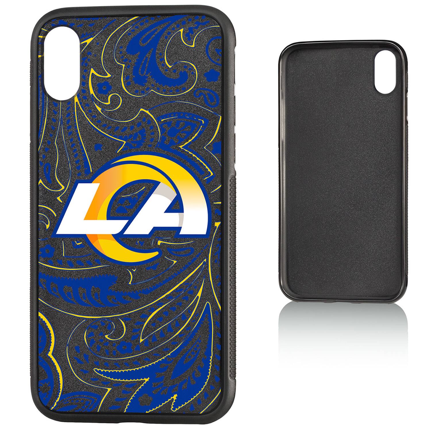 Alt View 2. Keyscaper - Los Angeles Rams iPhone Paisley Design Bump Case - 15 Plus - Multicolor.