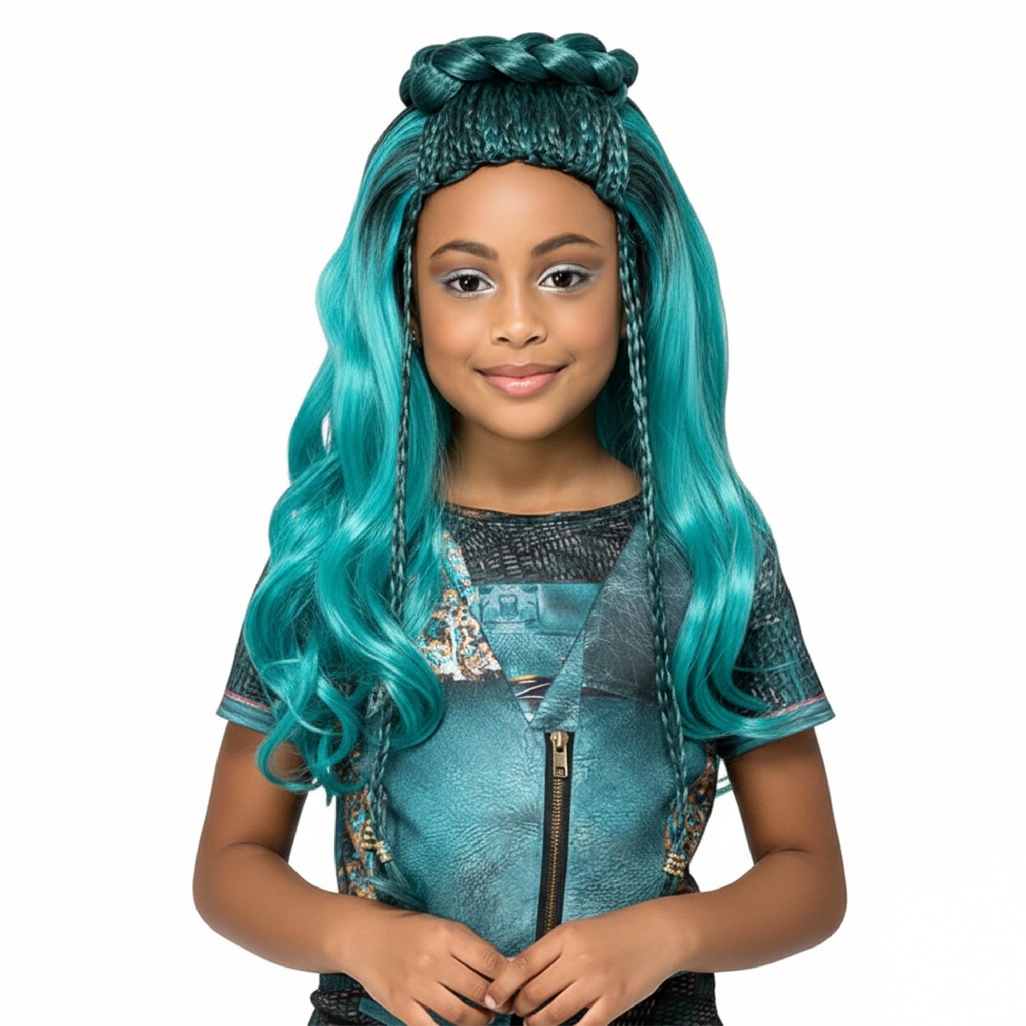 Alt View 1. Smiffys - Disney Descendants Uma Wig Ombre Costume Accessory - Blue.