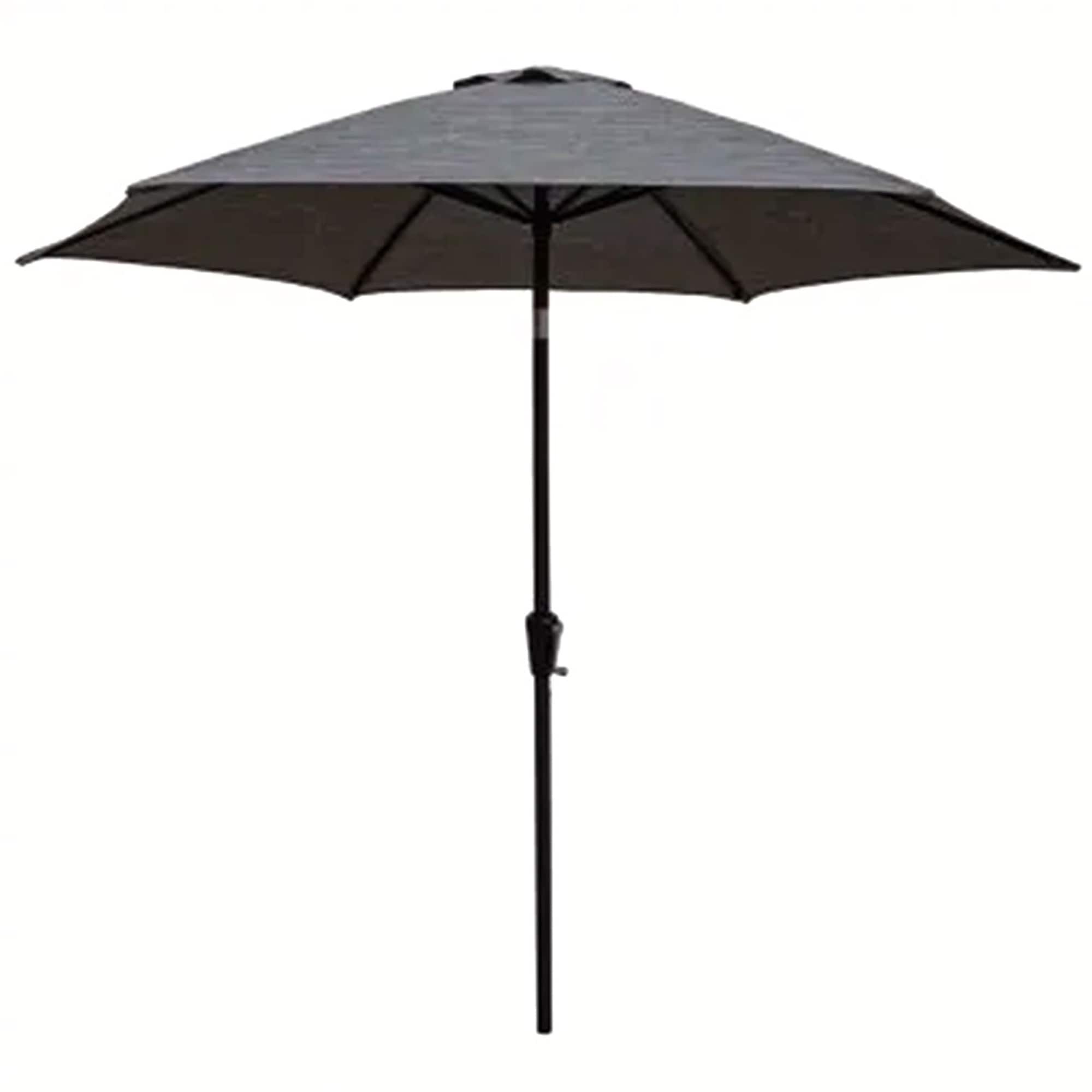 Photos - Parasol Tuscany Leather Four Seasons Courtyard - Tuscany Market Aluminum Umbrella w/ Crank and Tilt - Gray TV-100361 