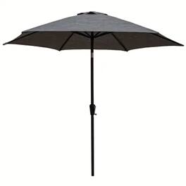 Four Seasons Courtyard - Tuscany Market Aluminum Umbrella w/ Crank and Tilt - Gray