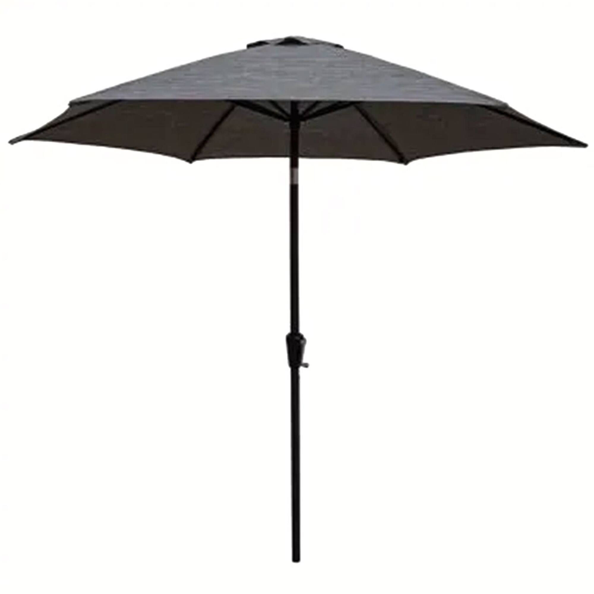 Front. Four Seasons Courtyard - Four Seasons Courtyard Tuscany Market Aluminum Umbrella w/ Crank and Tilt, Gray - Gray.