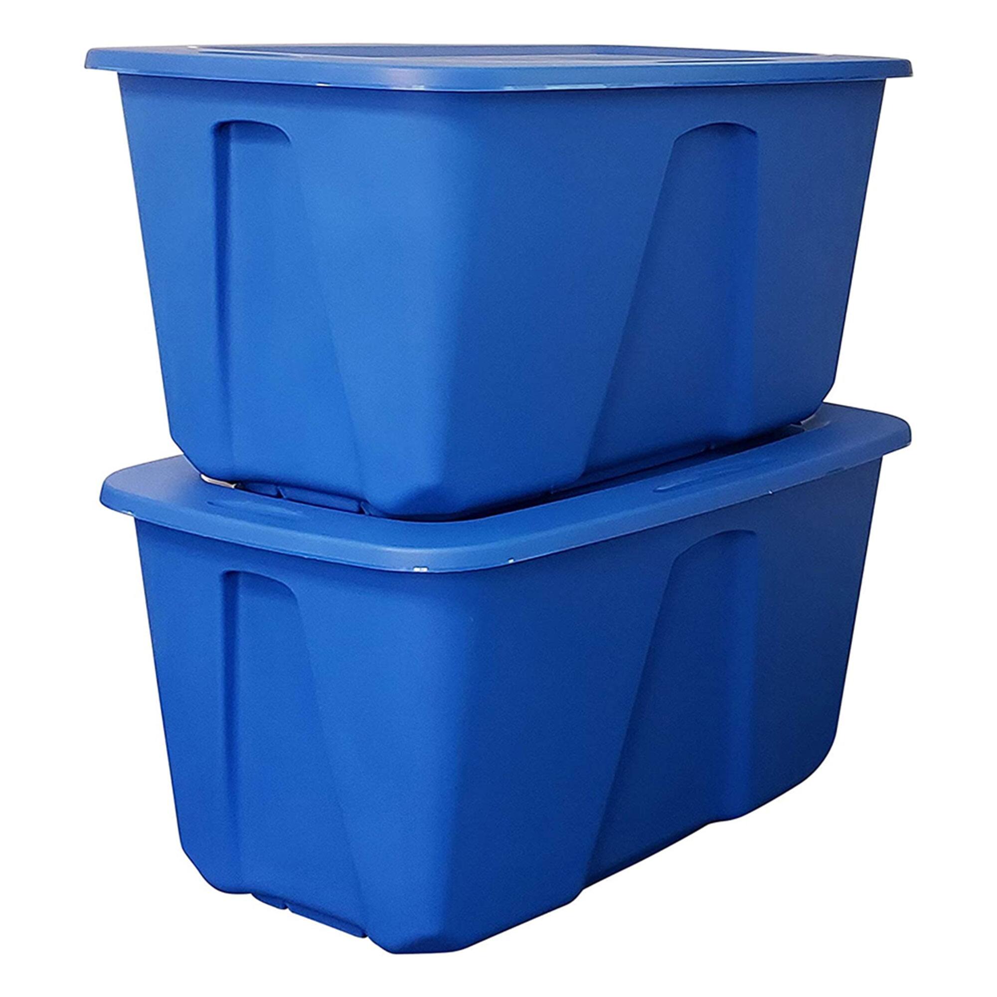 Alt View 7. Homz - Homz 32 Gallon Standard Plastic Storage Container with Secure Lid, Blue, 2 Pack - Blue.