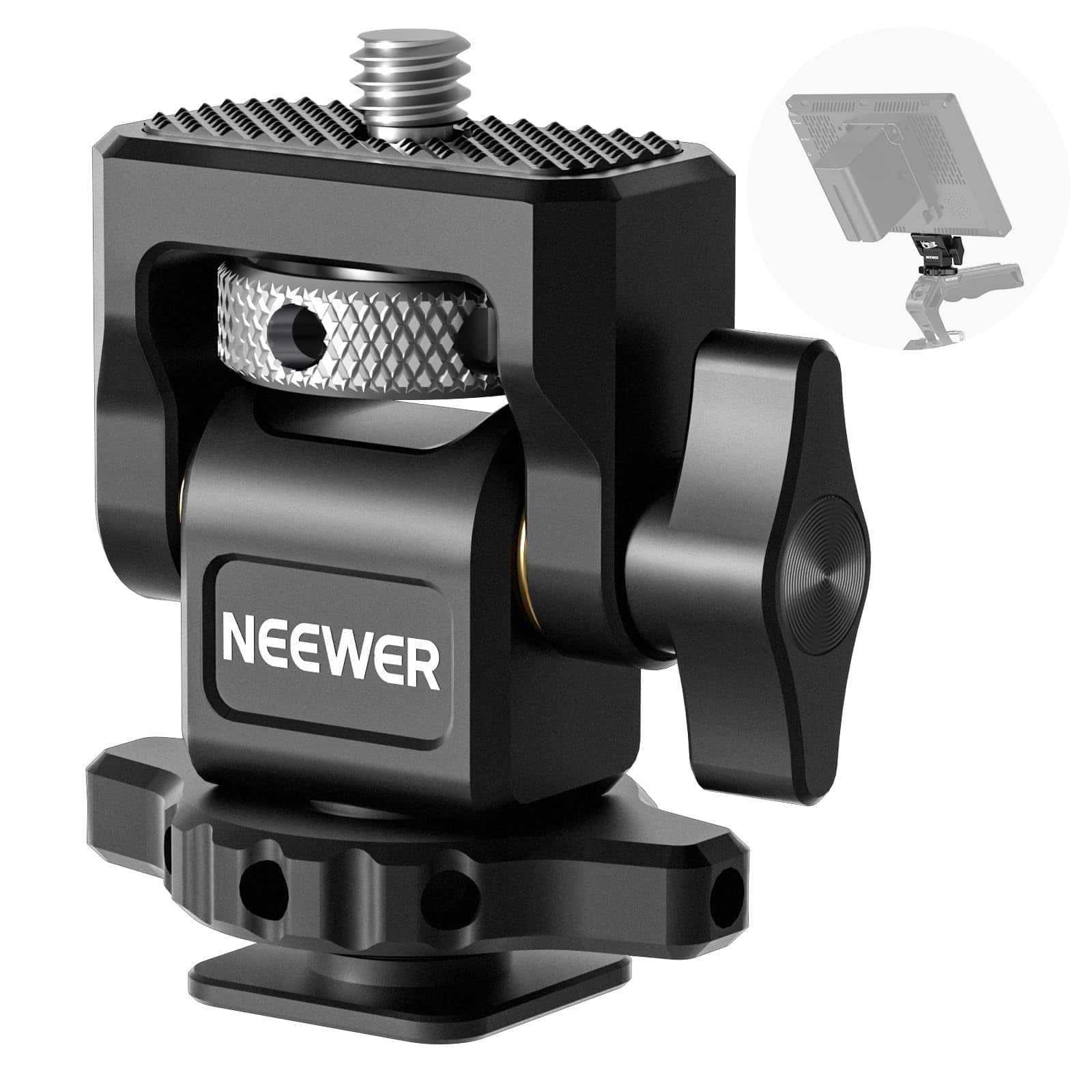 Neewer - Damping Monitor Mount with Cold Shoe for 5" & 7" Displays - 360° Swivel Arm for Atomos Ninja V & More
