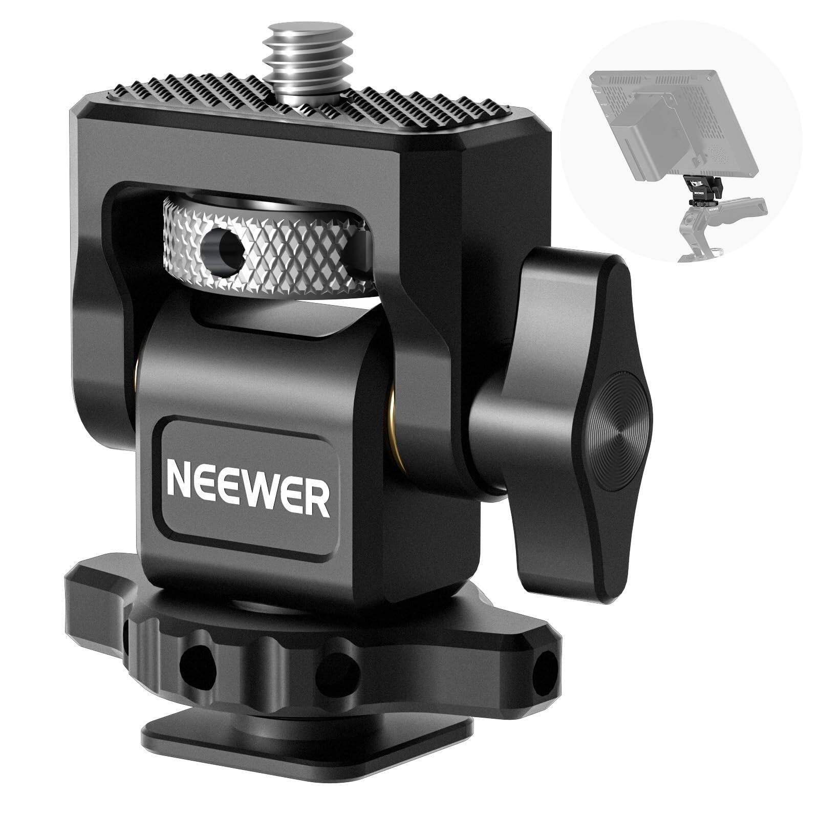 Front. Neewer - Damping Monitor Mount with Cold Shoe for 5" & 7" Displays - 360° Swivel Arm for Atomos Ninja V & More.