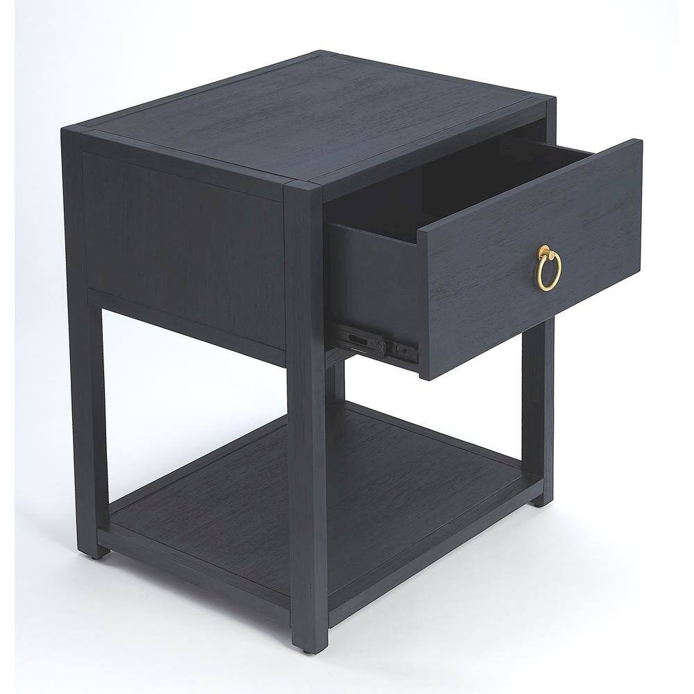 Alt View 1. Starlight Canyon Home - Navy Blue End Table – Small Wood Nightstand for Bedroom or Living Room - Navy Blue.