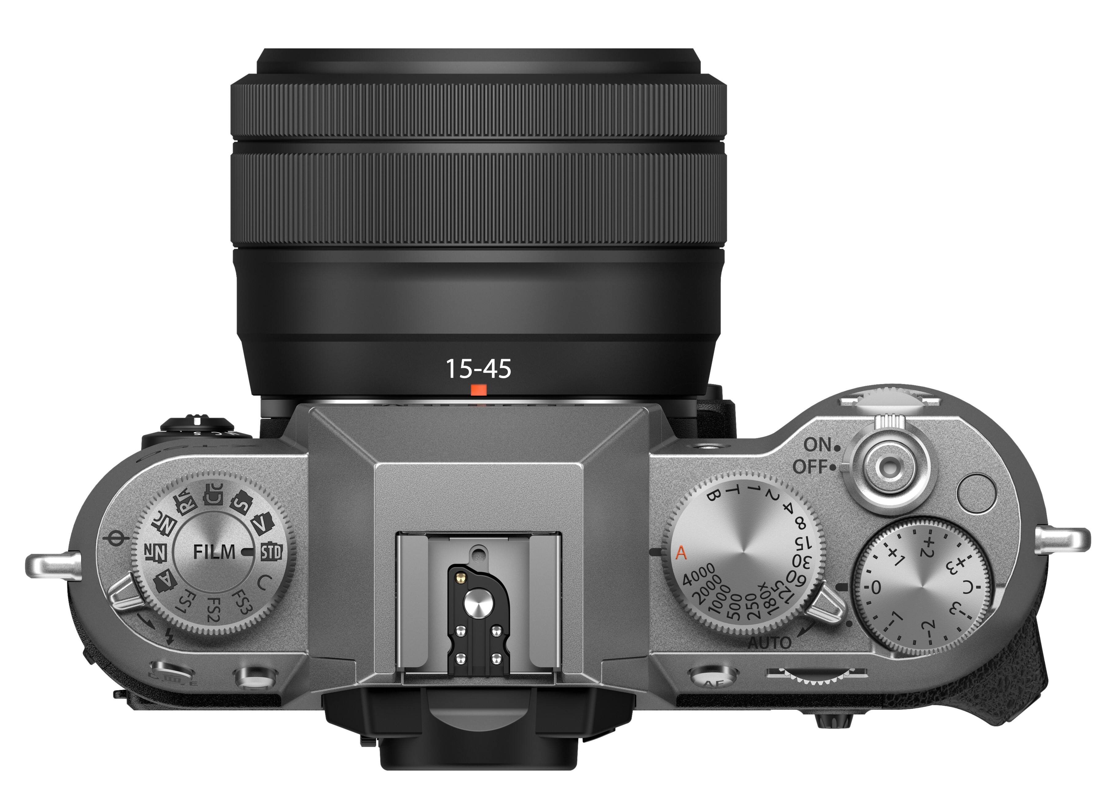 The image features a close-up of a digital camera with a lens on it. The camera has a silver body and a black lens. The camera is equipped with a viewfinder and a control panel with various buttons, including a power button, a shutter button, and a mode button. The camera also has a focus ring and a zoom ring, allowing for precise control over the focus and zoom settings. The overall appearance of the camera suggests that it is a professional-grade digital camera, designed for high-quality photography and videography.