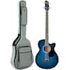 Front. Best Choice Products - Acoustic Electric Bass Guitar w/ Equalizer, Truss Rod, Padded Gig Bag - Blue.