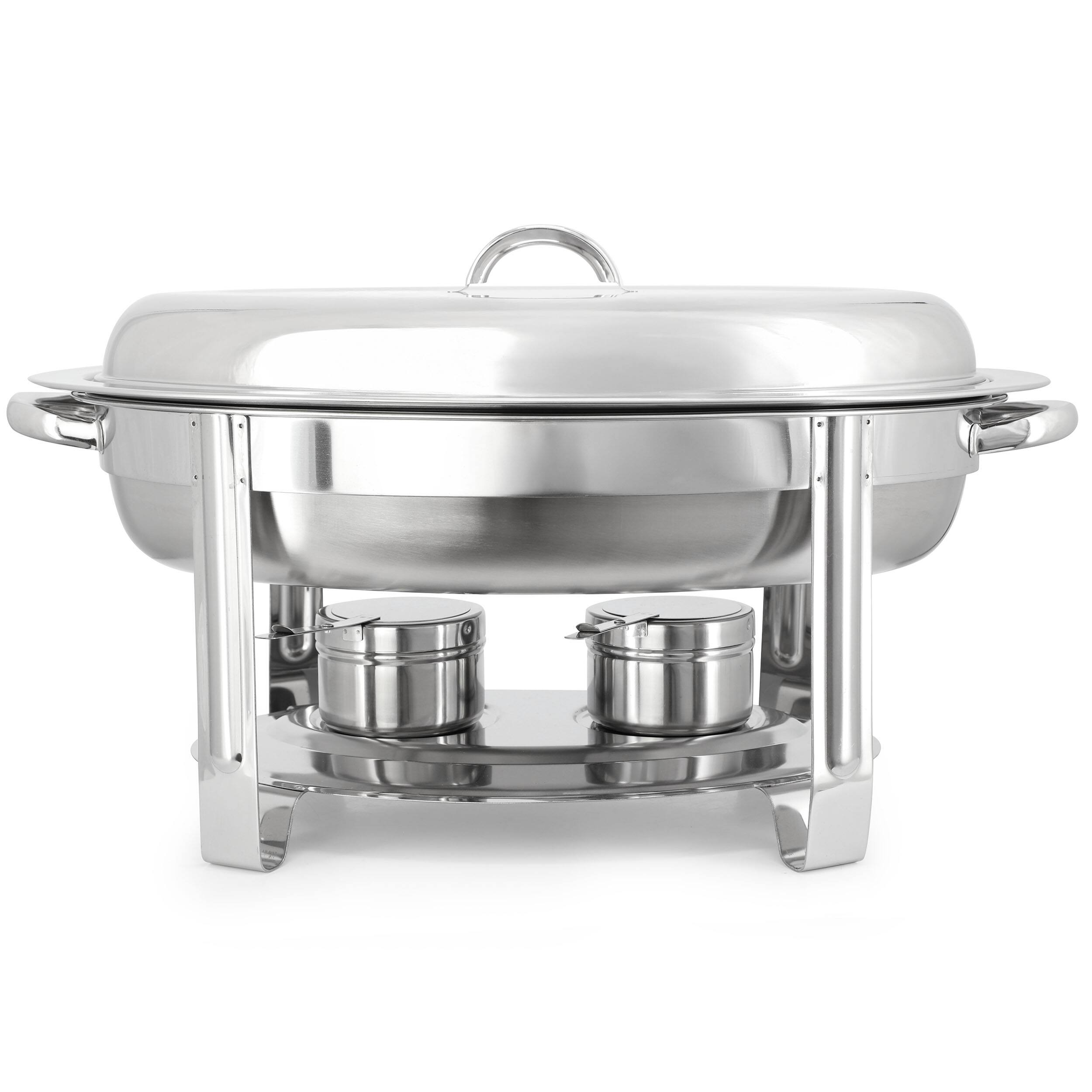 Alt View 5. MegaChef - MegaChef 5.8 Quart Stainless Steel Oval Professional Chafing Dish/Food Warmer/Buffet Server Serving Dish - Silver.