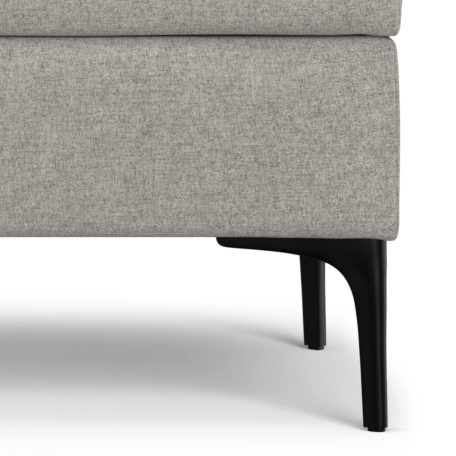 Alt View 7. Simpli Home - Rebecca 48 inch Wide Mid Century Modern Coffee Table Storage Ottoman with Lift up Lid in Cloud Grey Polyester, Assembled - Cloud Grey.