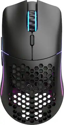 Front. Glorious - Model O Lightweight Wireless Optical Gaming Mouse with Customizable RGB - Black.