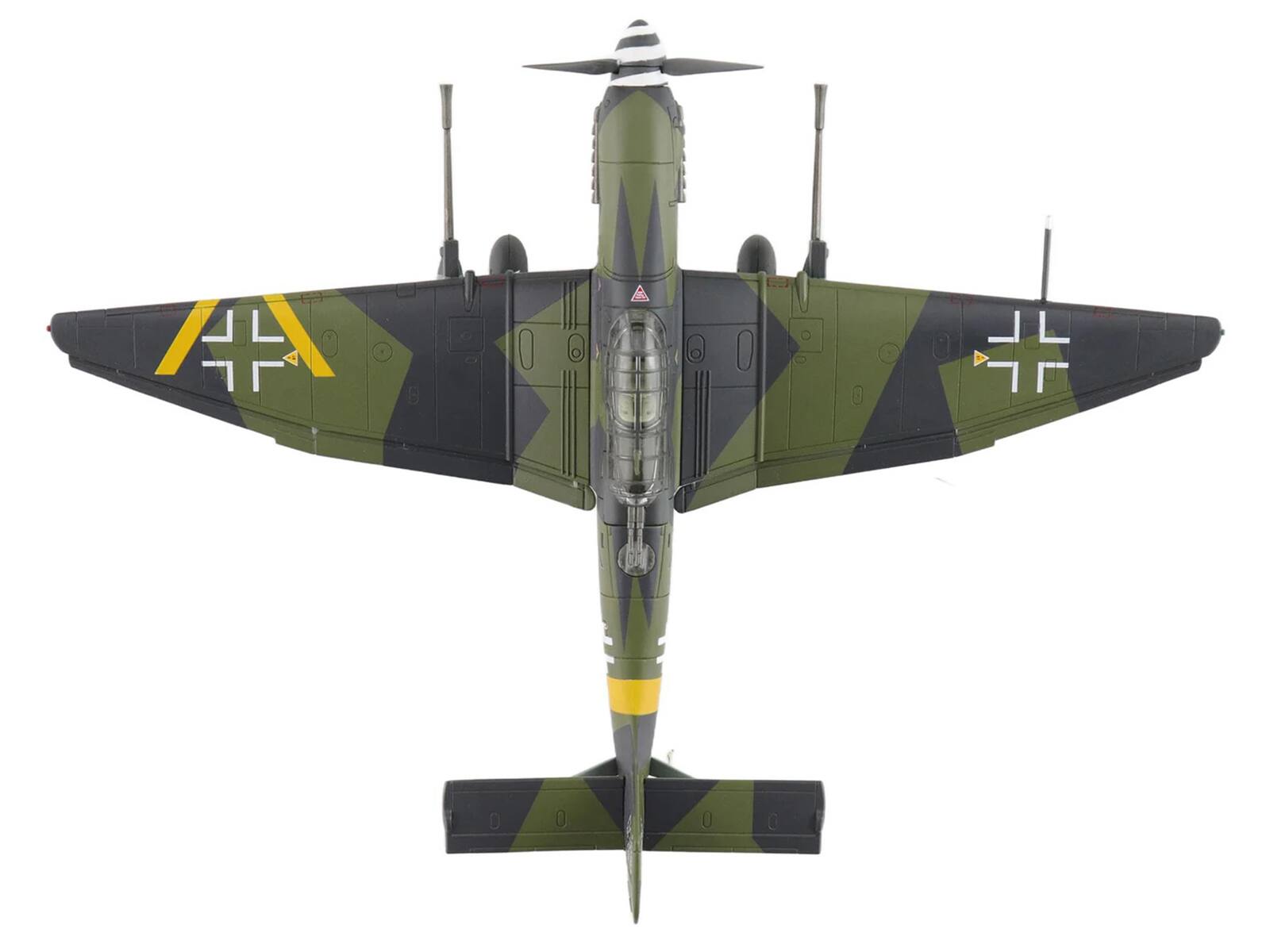 Back. Hobby Master - Junkers Ju 87G-2 Stuka WNr. 494193 Tank Buster Stab. SG 2 Slovakia 1944 German Luftwaffe Air Power Series 1/72 - Green, Grey, Yellow.