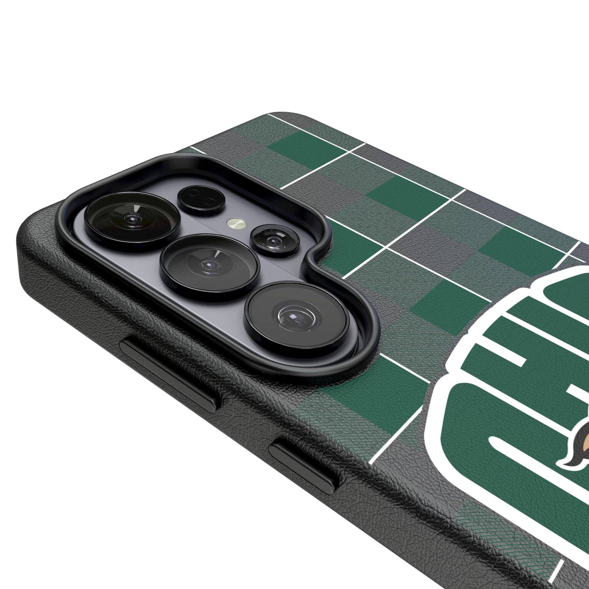 Alt View 2. Keyscaper - Ohio Bobcats Plaid Galaxy Magnetic Bump Case - S25 Ultra - Black.