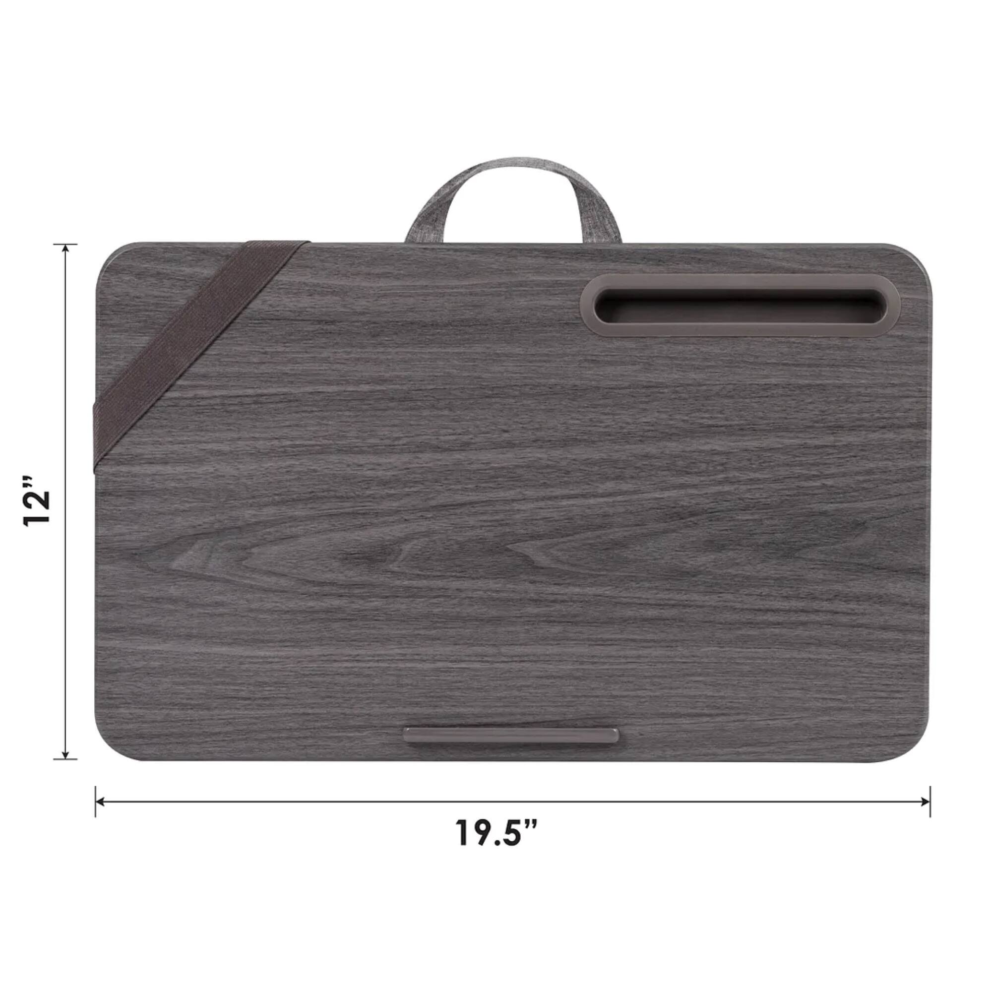 The text on the image reads "12" 19.5". This indicates that the suitcase is 12 inches wide and 19.5 inches long.
