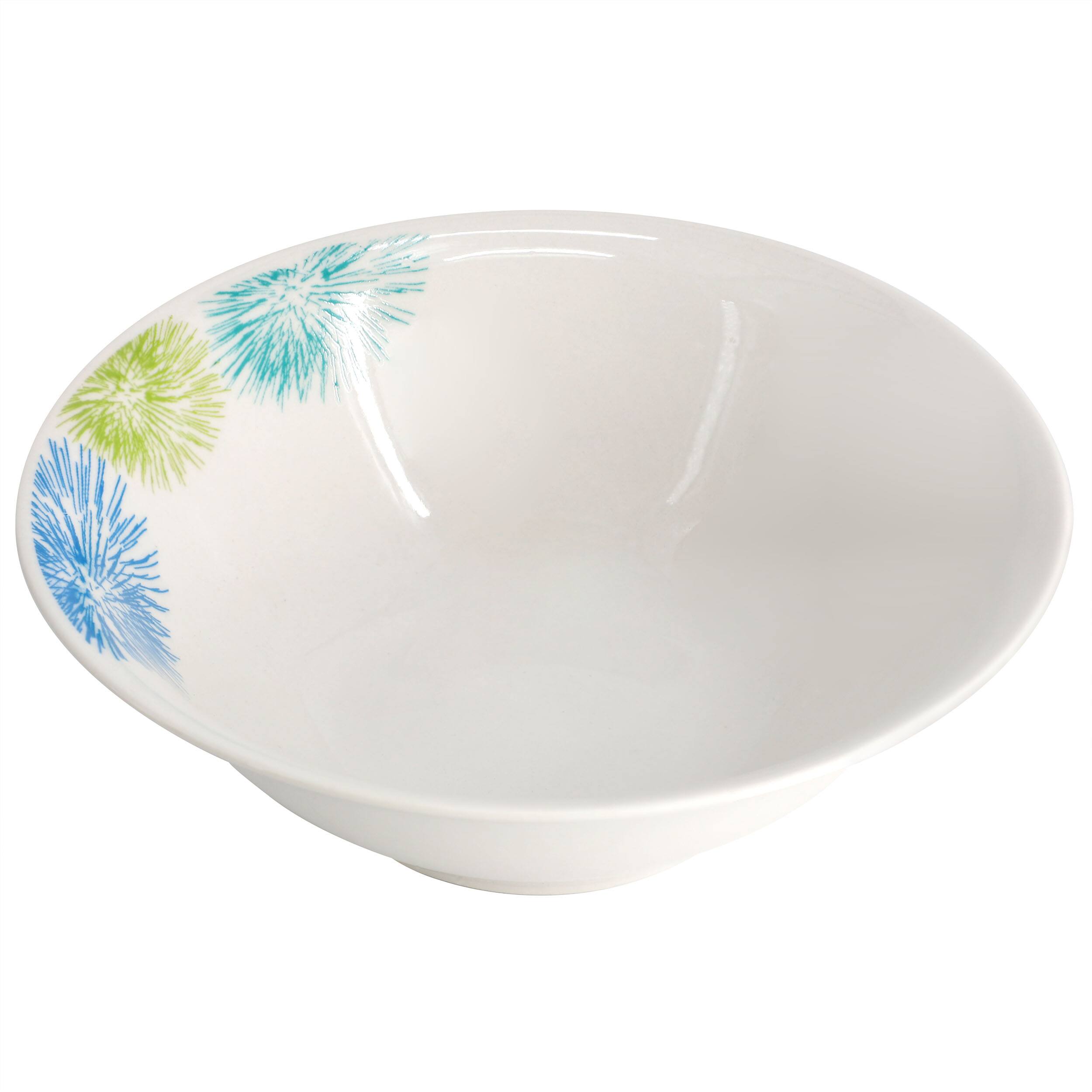 Alt View 3. Gibson - Gibson Home Blue Meadow 12 Piece Fine Ceramic Dinnerware Set in White with Colored Accents - White.