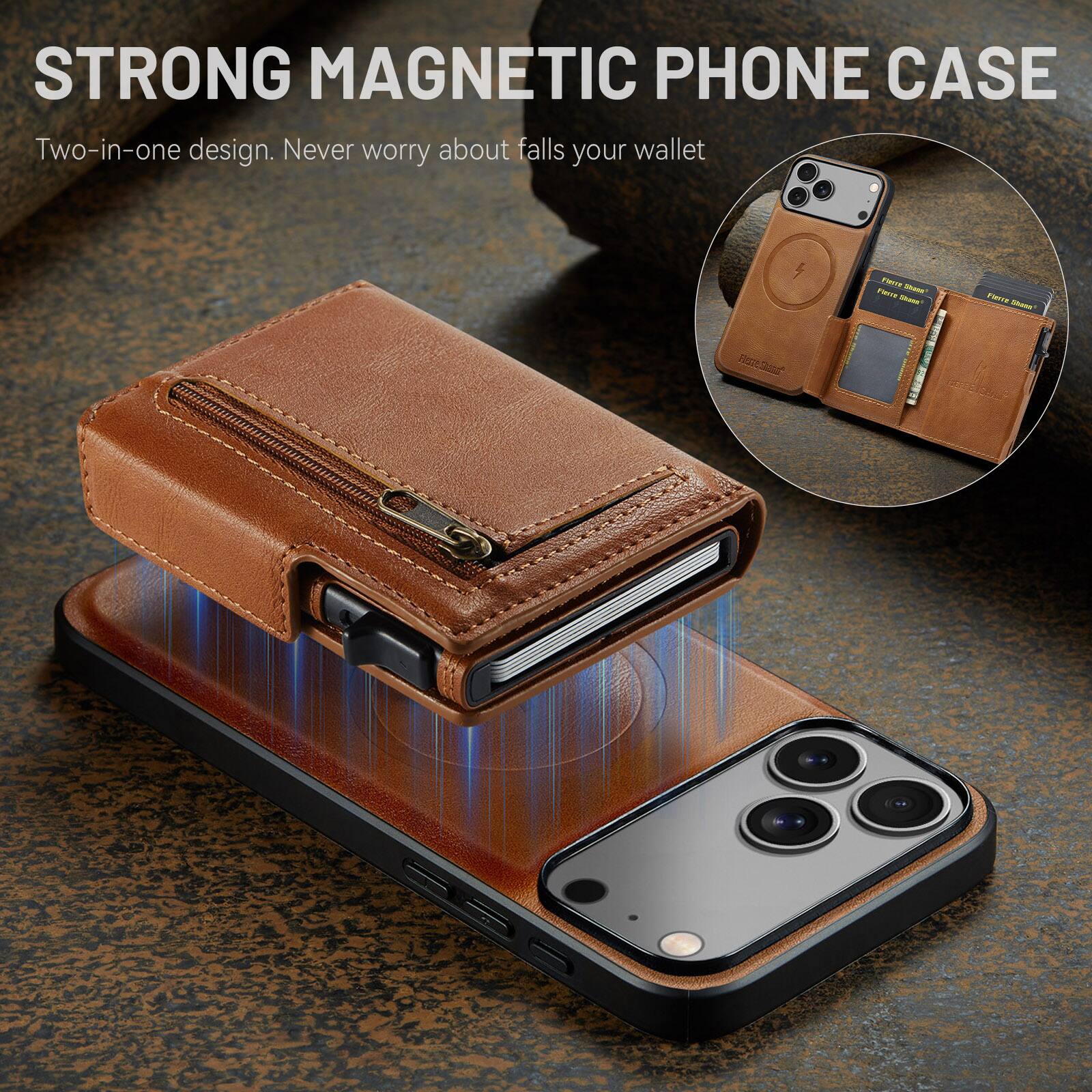 STRONG MAGNETIC PHONE CASE

Two-in-one design. Never worry about falls your wallet