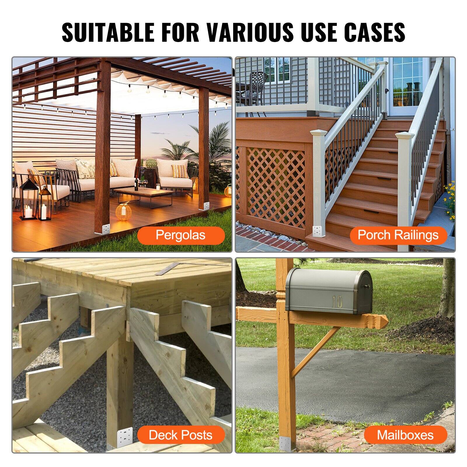 SUITABLE FOR VARIOUS USE CASES

- Pergolas
- Porch Railings
- Deck Posts
- Mailboxes