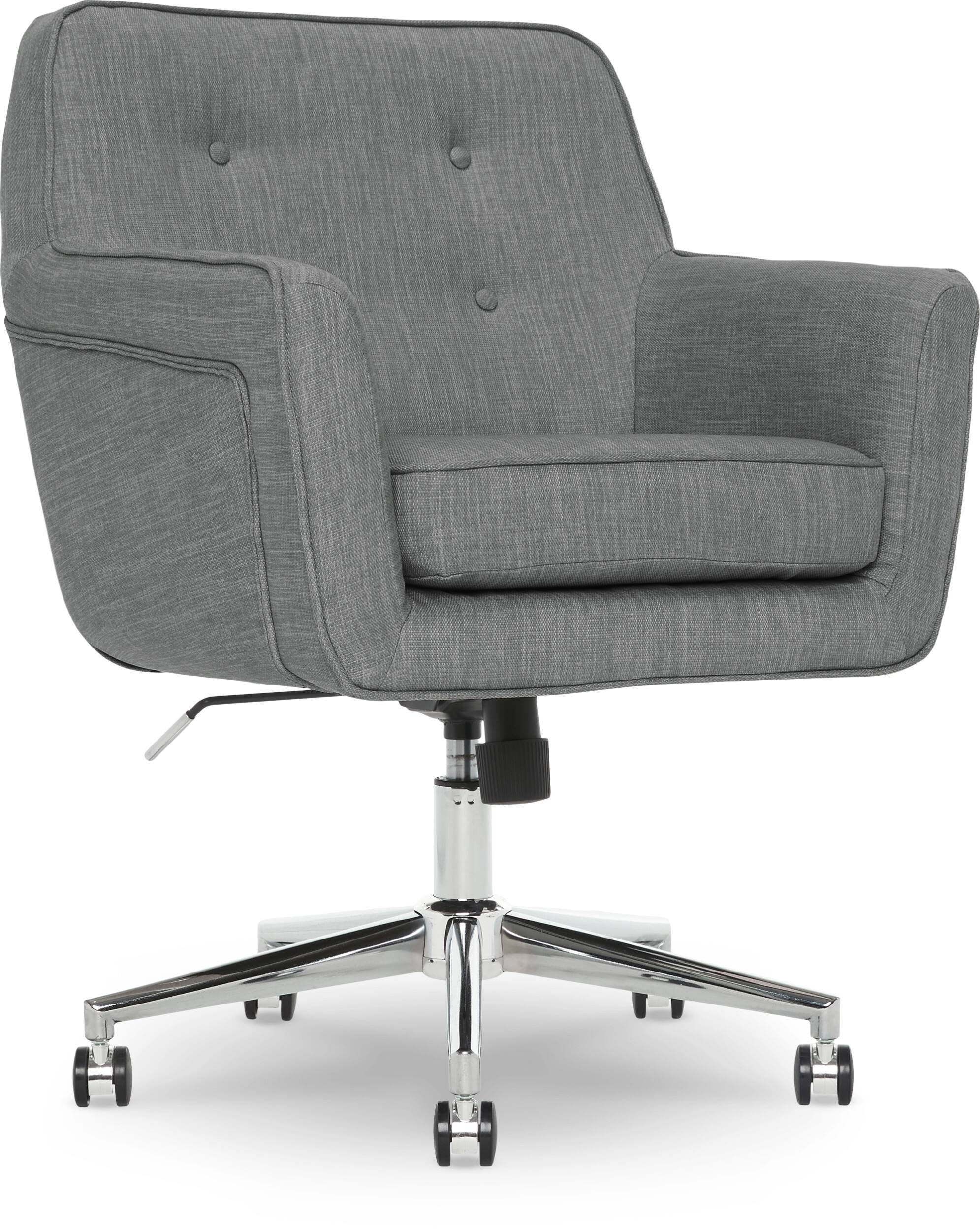 Angle. Serta - Ashland Memory Foam & Twill Fabric Home Office Chair - Gray.