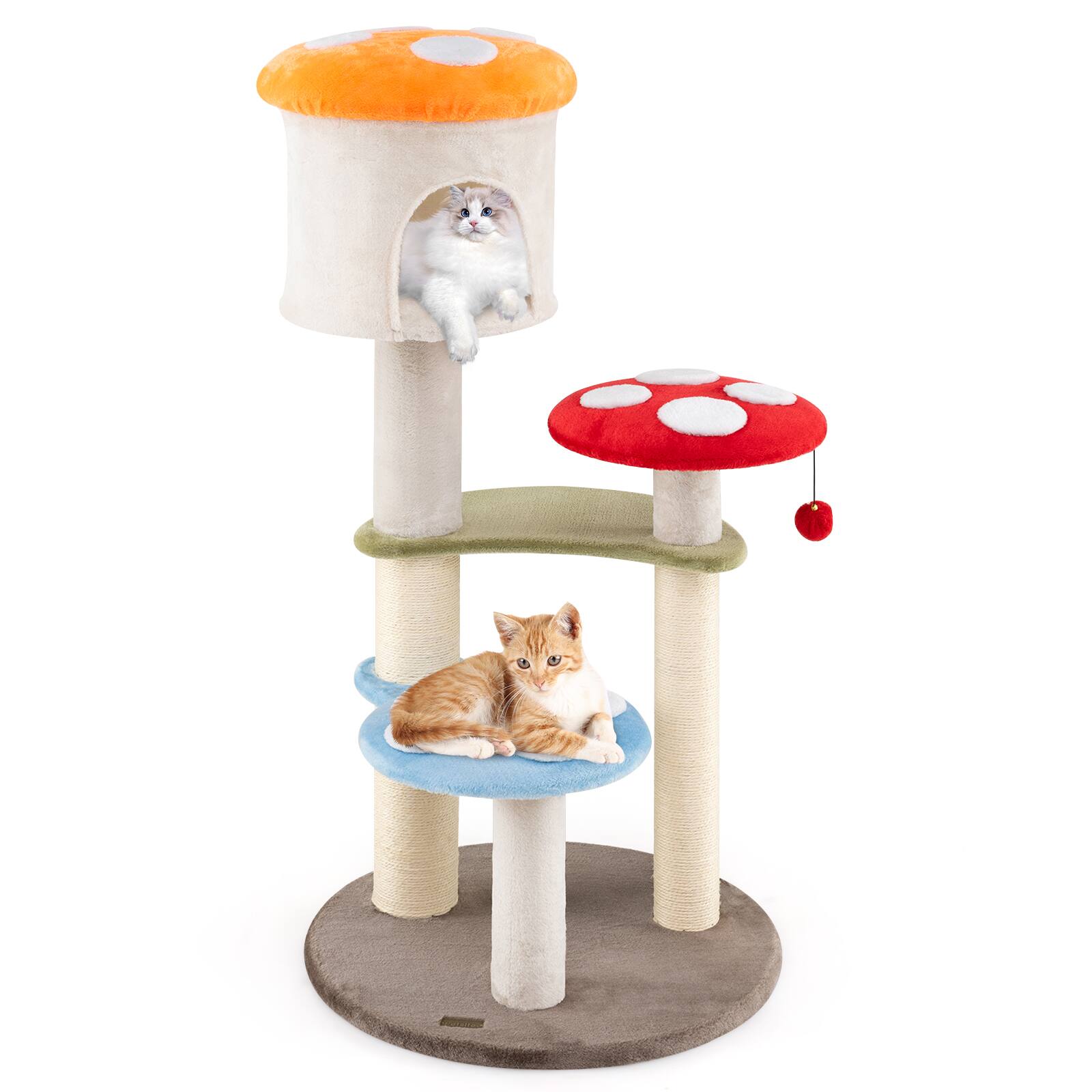 Front. Gymax - Gymax Cute Mushroom Cat Tree 48'' Tall Cat Tower w/ Sisal Scratching Posts Top Condo - GYM16314.