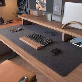 Core Tech - Felt Desk Mat 39.37" x 19.69" with Non-Slip Backing for Keyboard and Mouse - Dark Gray