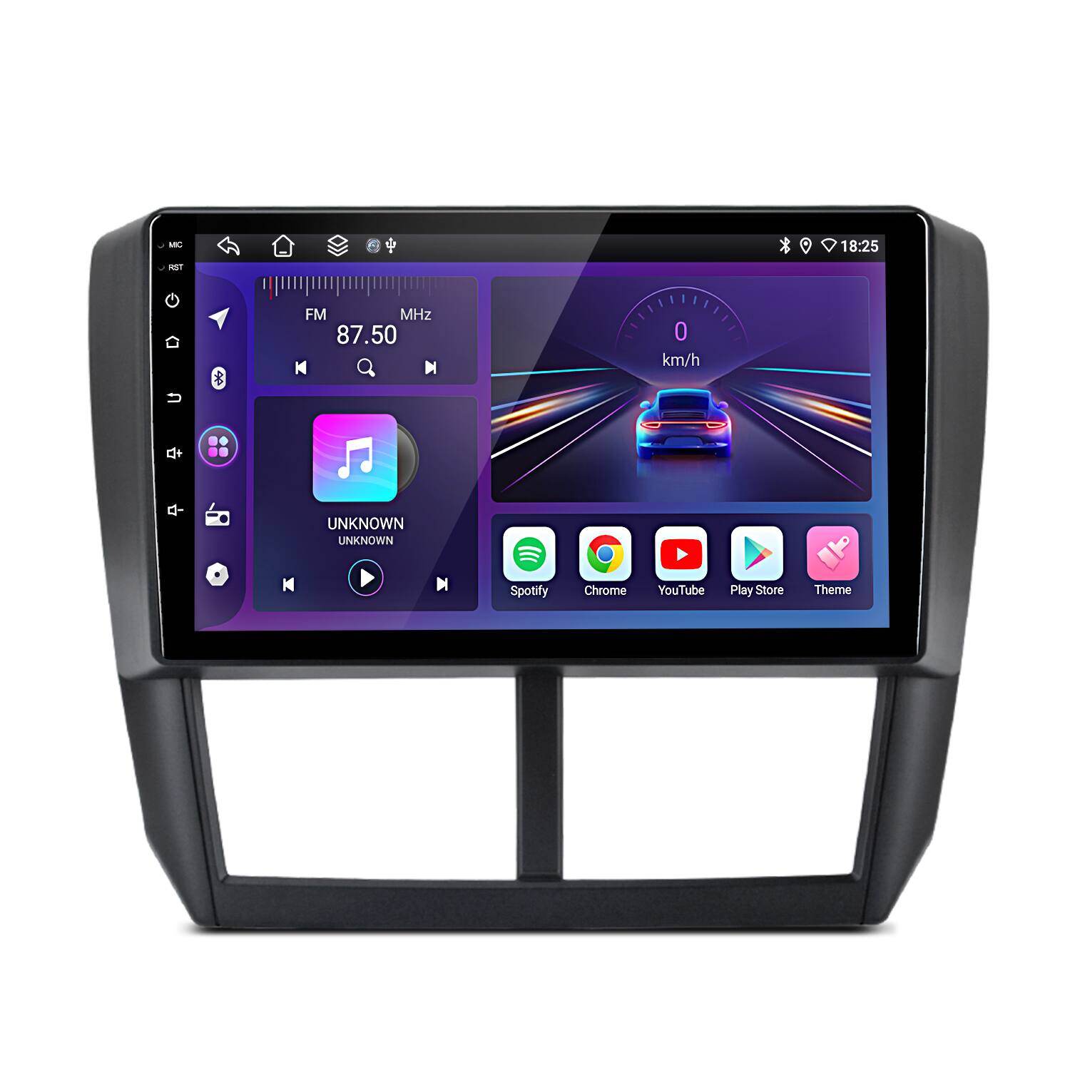 Junsun - For Subaru Forester Impreza 2008-2012 9" 8 Core 6+128GB Android15 carplay Car Stereo Radio GPS Navi WIFI RDS SWC BT FM - Black