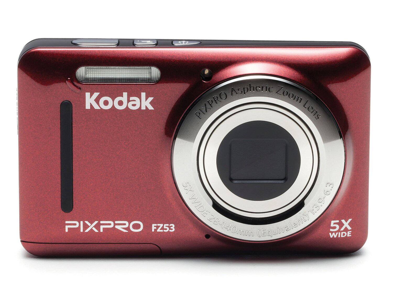 Kodak PIXPRO Friendly Zoom FZ53 (Red) with 16GB Memory Card Bundle