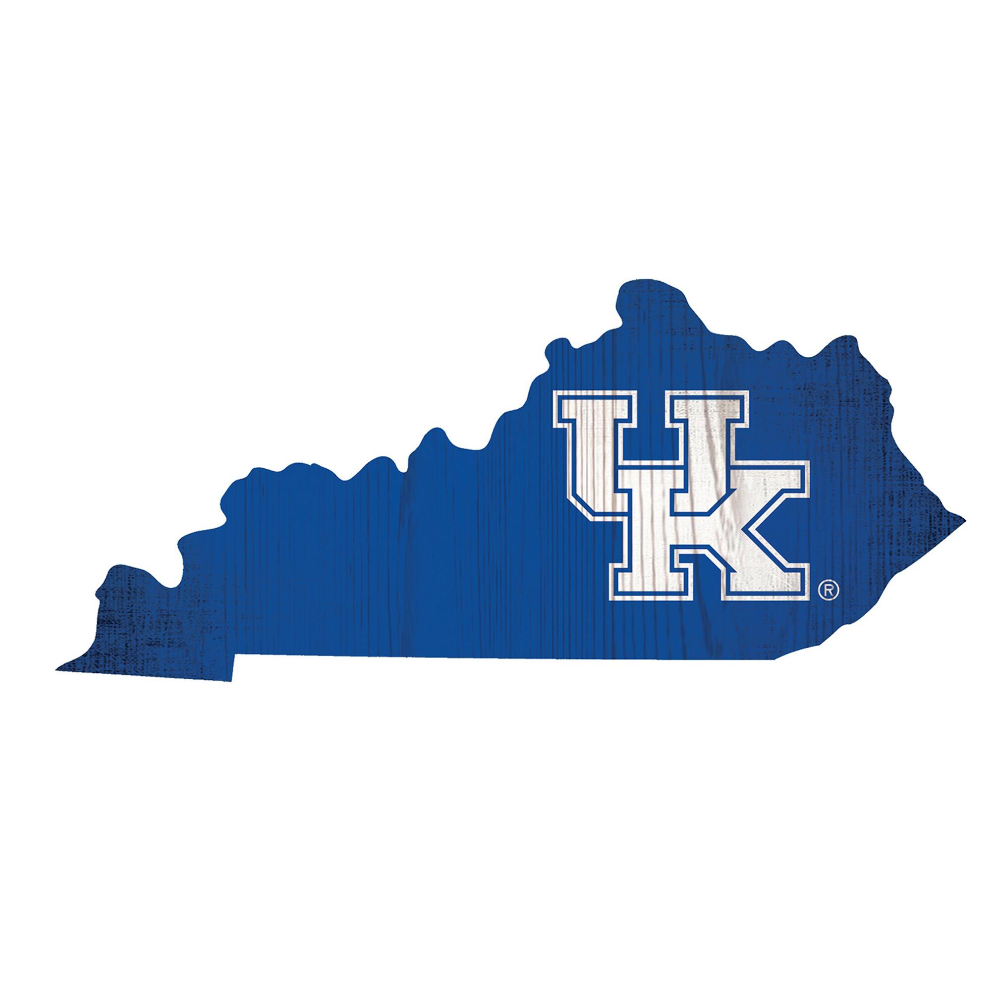 Kentucky Wildcats 12" Logo State Sign