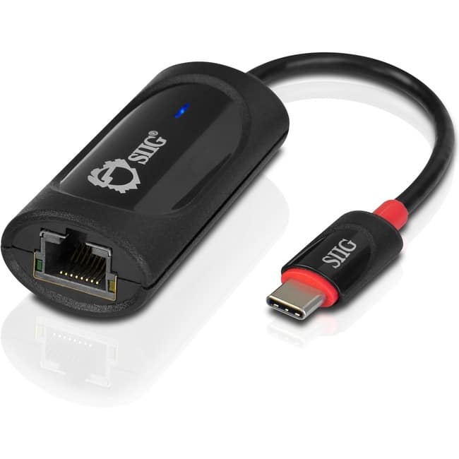 SIIG Inc - SIIG USB-C to Gigabit Ethernet Adapter - USB 3.0 - USB 3.0 Type C - 1 Port(s) - 1 - Twisted Pair - 10/100/1000Base-T - Black